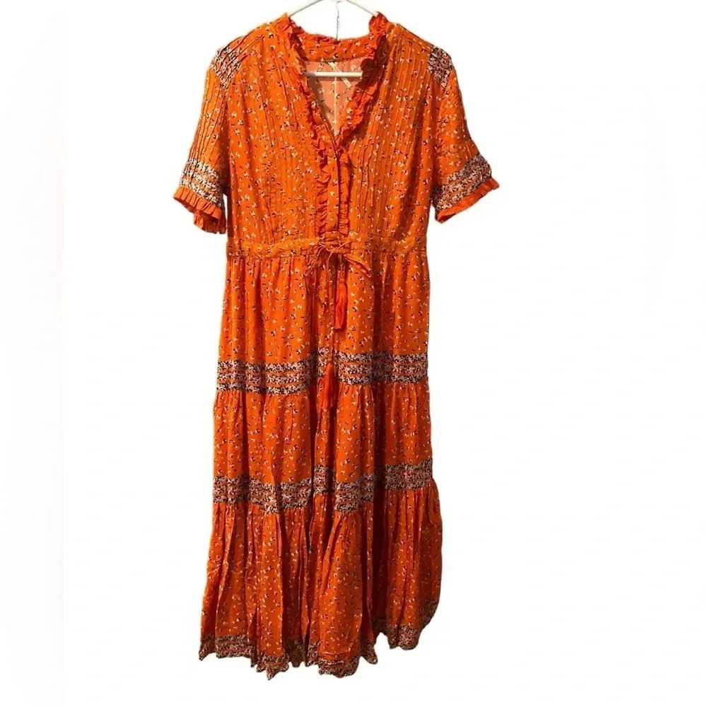 Free People short sleeve maxi dress size S
